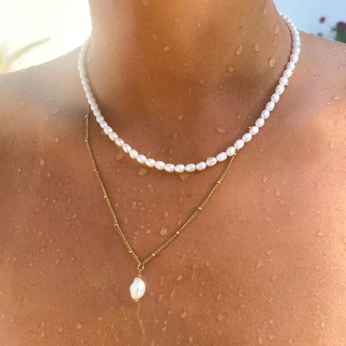 Mix Aloha Double Necklace – 18k Gold Finish