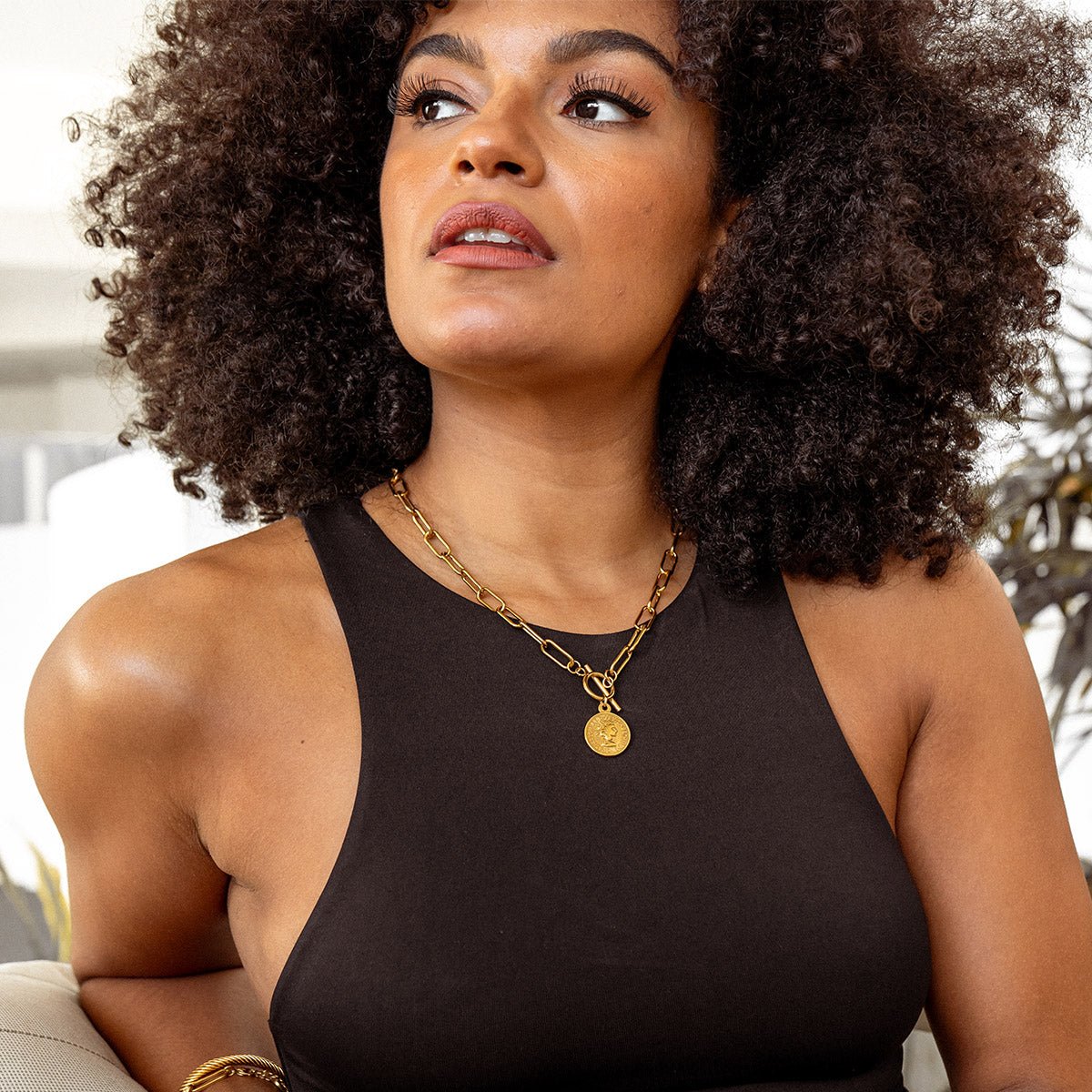 New York Cents Necklace – 18k Gold Finish
