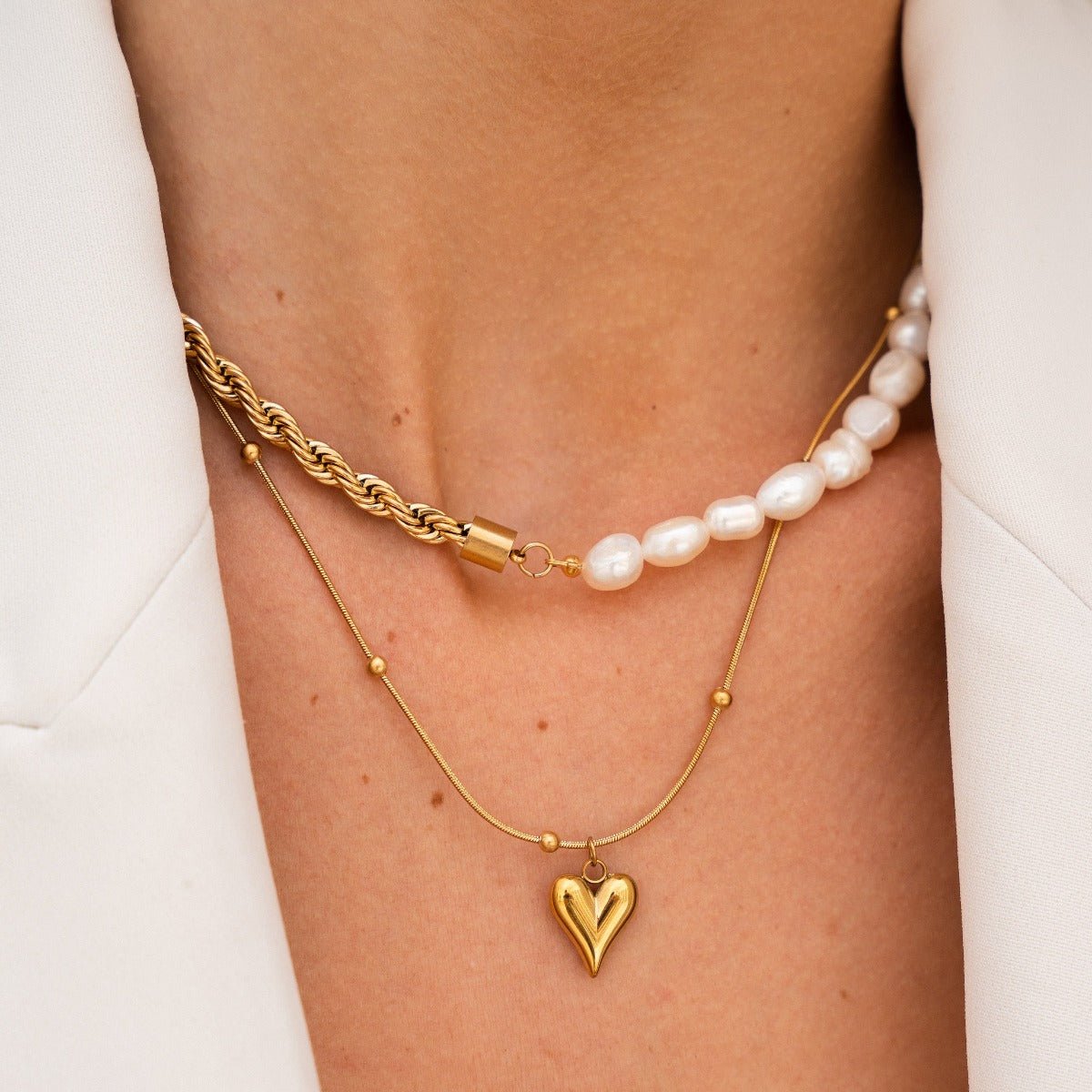 Life Love Heart Necklace – 18k Gold Finish