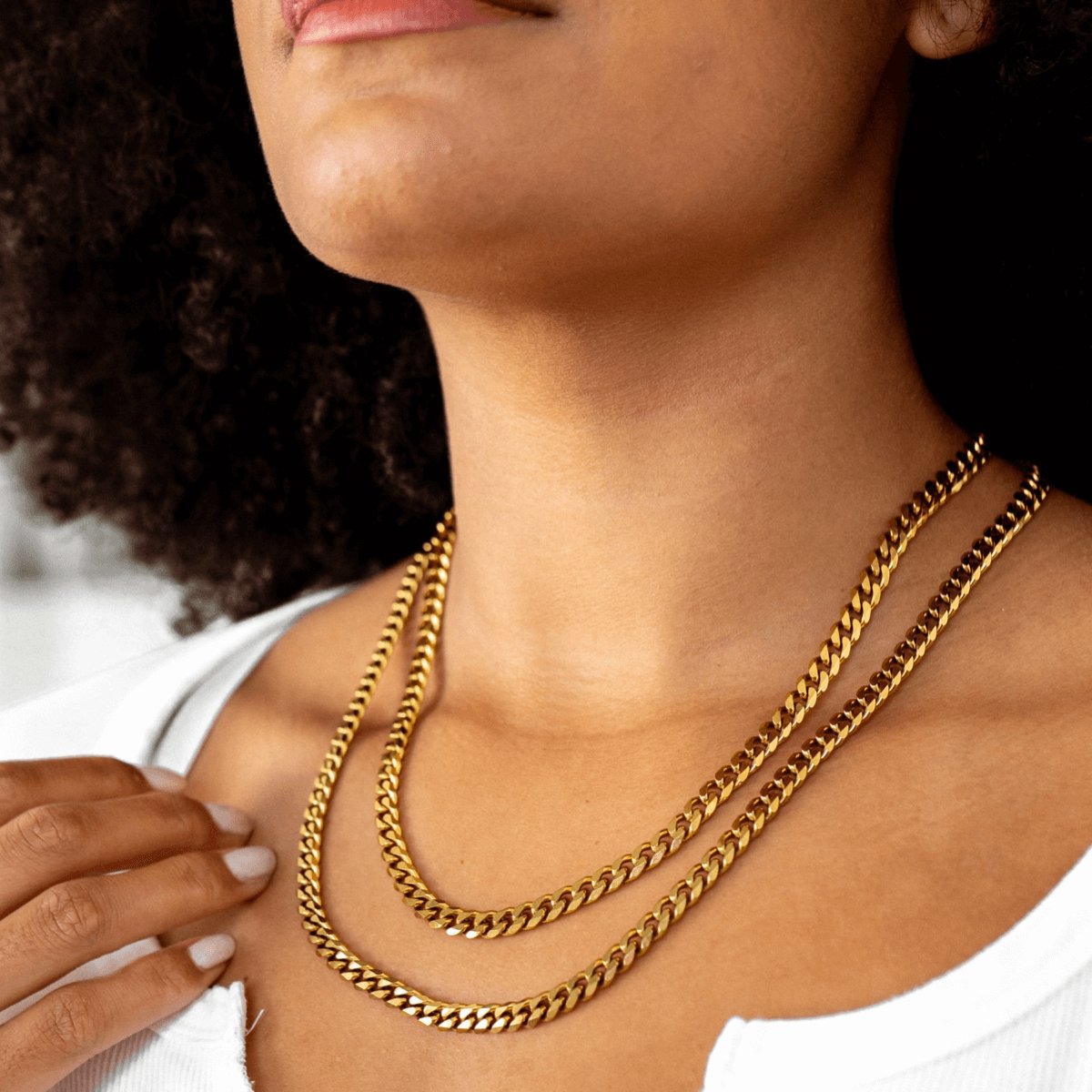 Selenza Cuban Chain Necklace – 18k Gold Finish