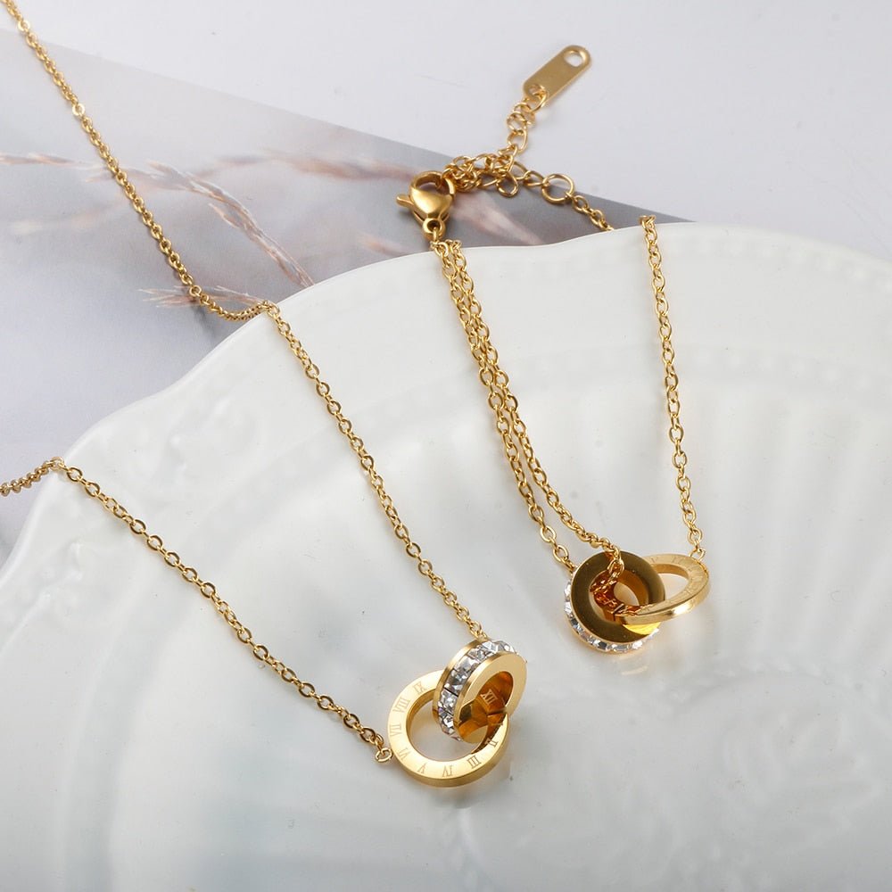 Imperial Zirconia Fusion Necklace – 18k Gold Finish