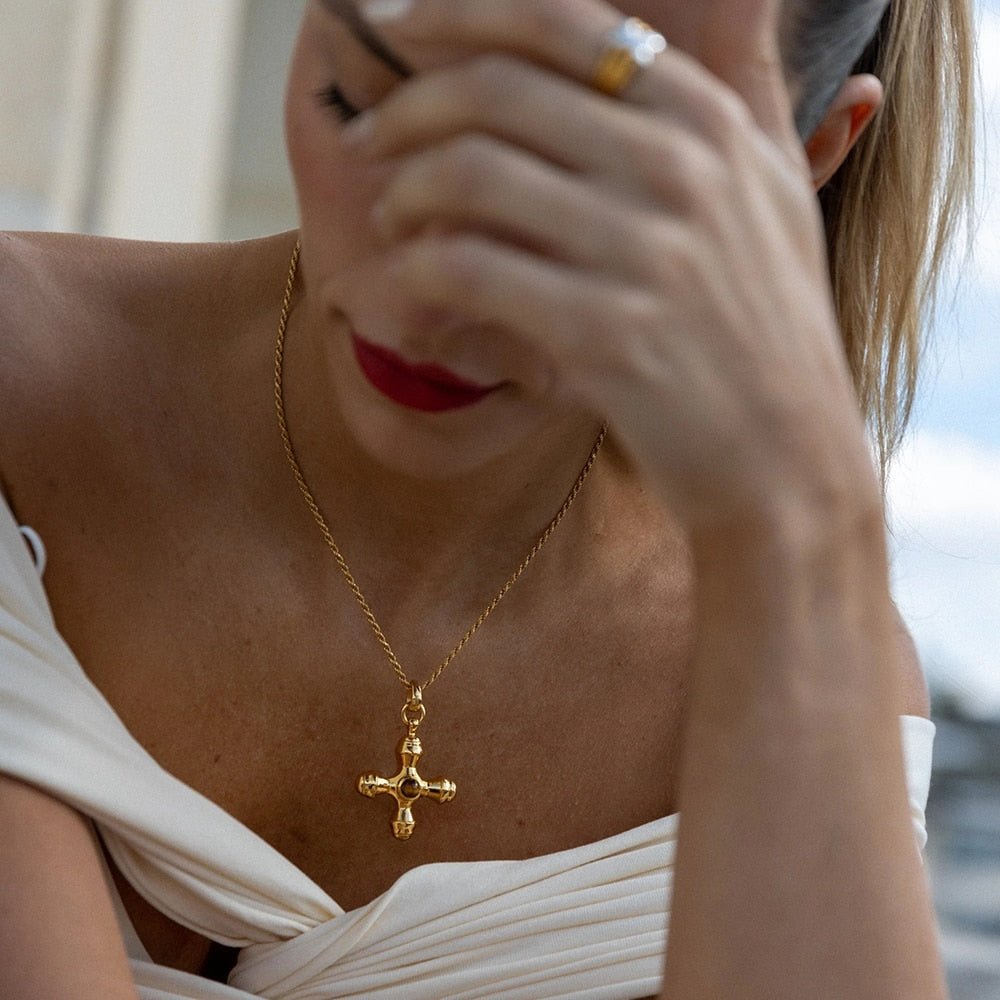 Tiger Eye Necklace – 18k Gold Finish