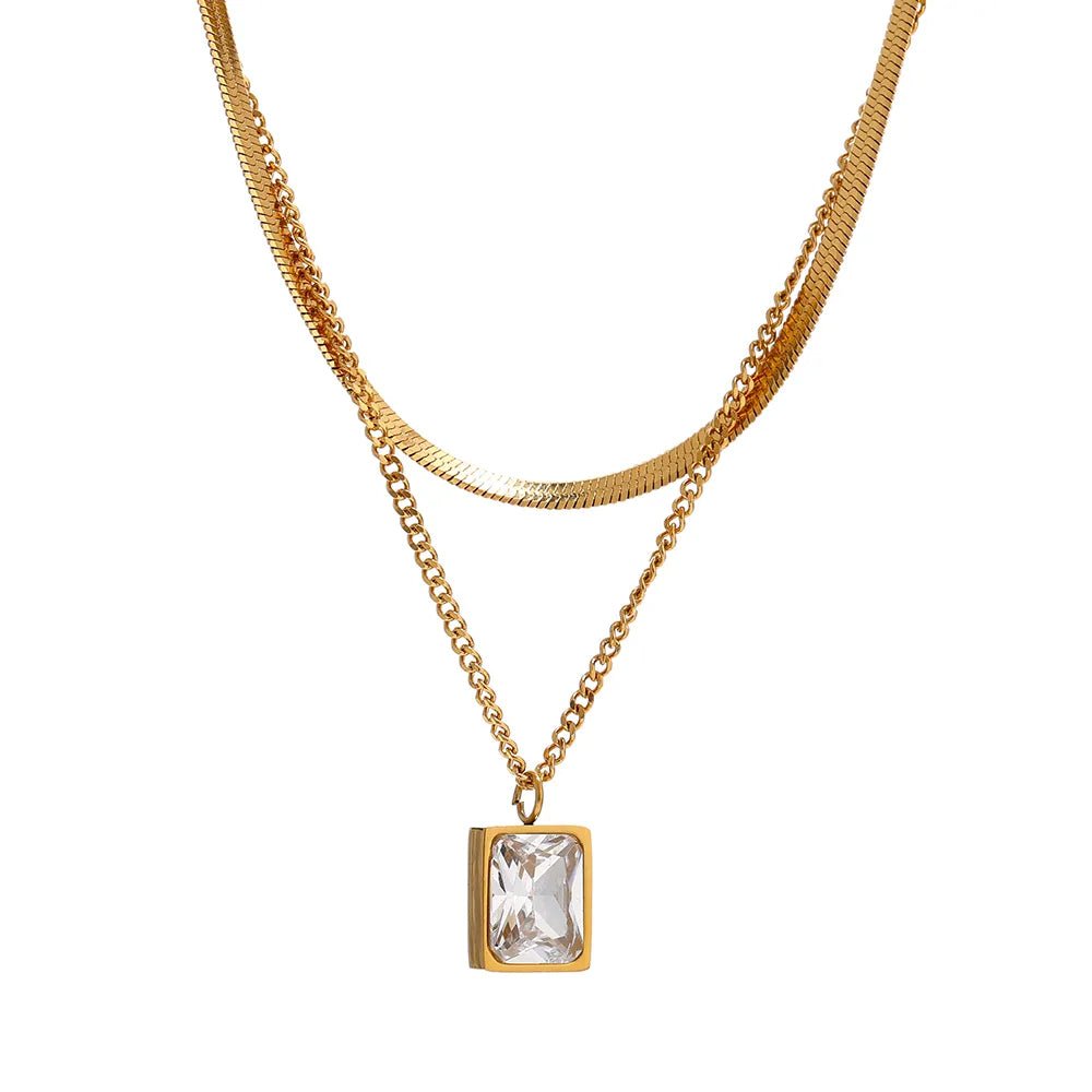 Paris Mixed Necklace in 18k Gold Finish