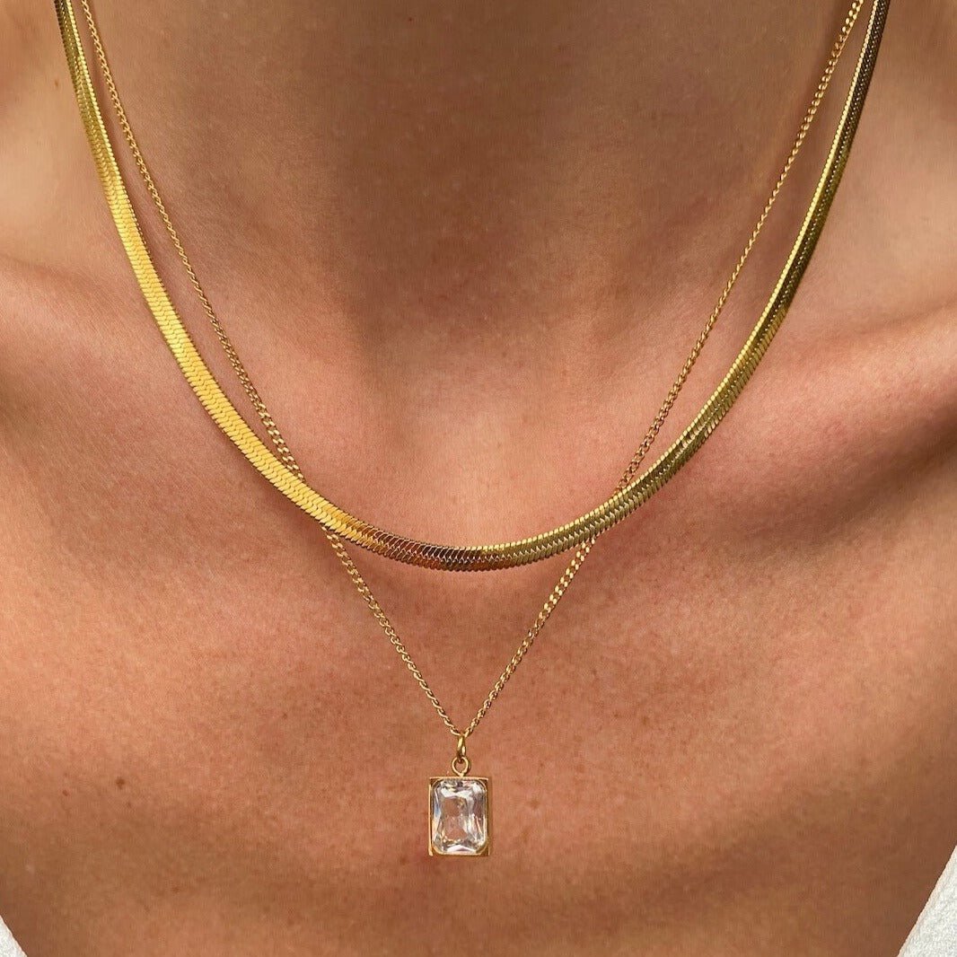 Paris Mixed Necklace in 18k Gold Finish