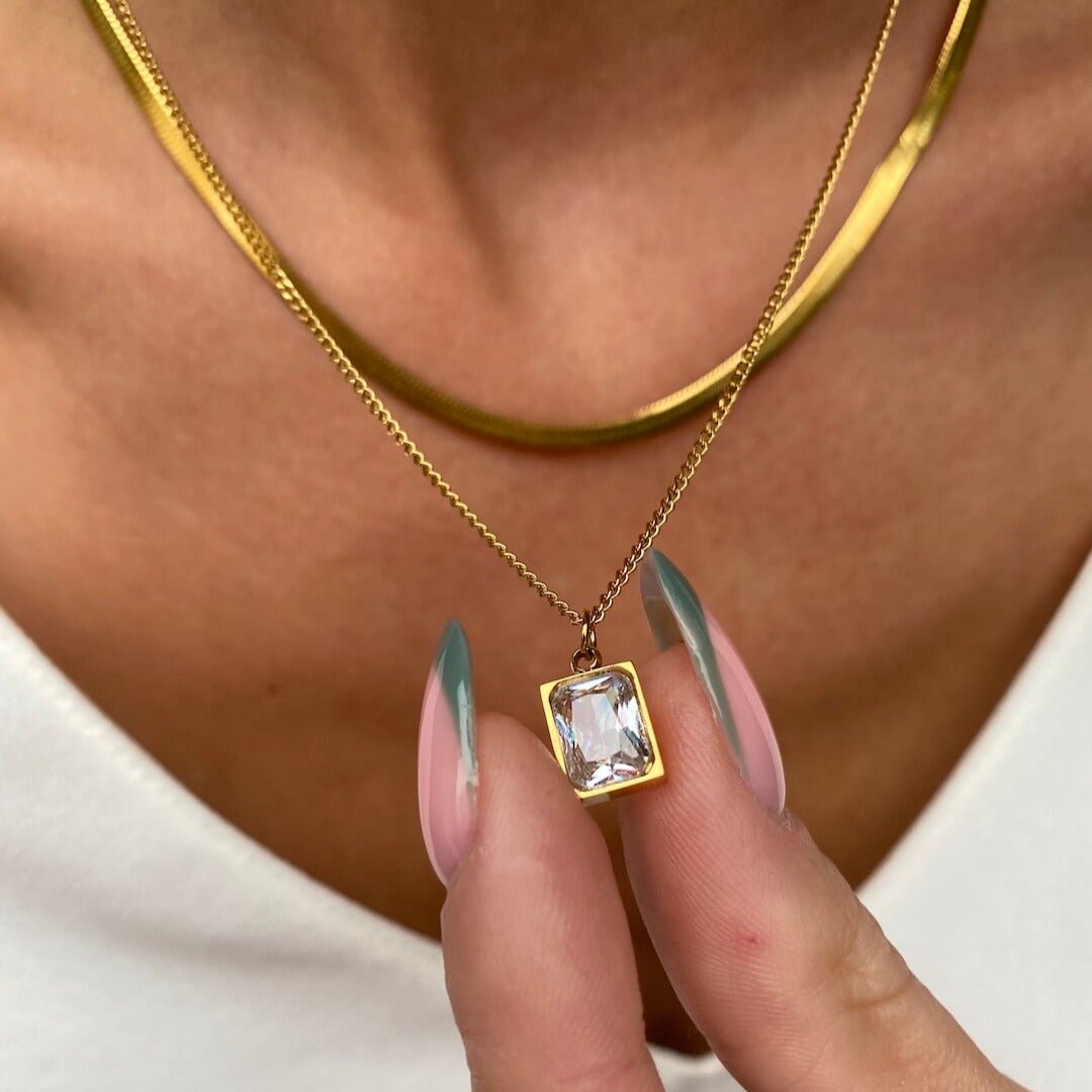 Paris Mixed Necklace in 18k Gold Finish