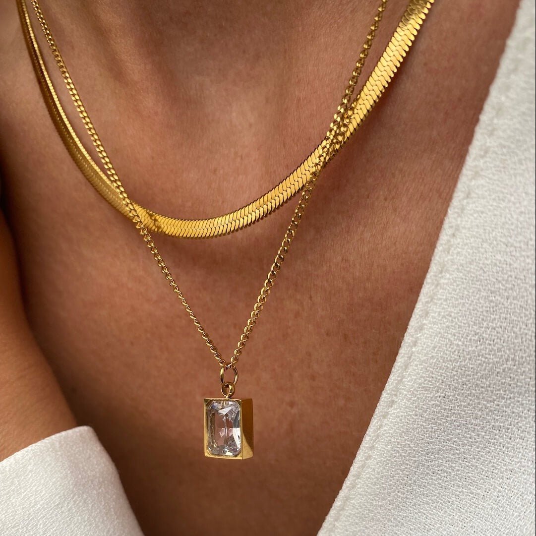 Paris Mixed Necklace in 18k Gold Finish