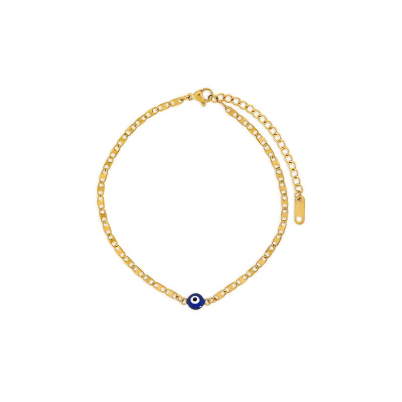 Evil Eye Anklet – 18k Gold Finish